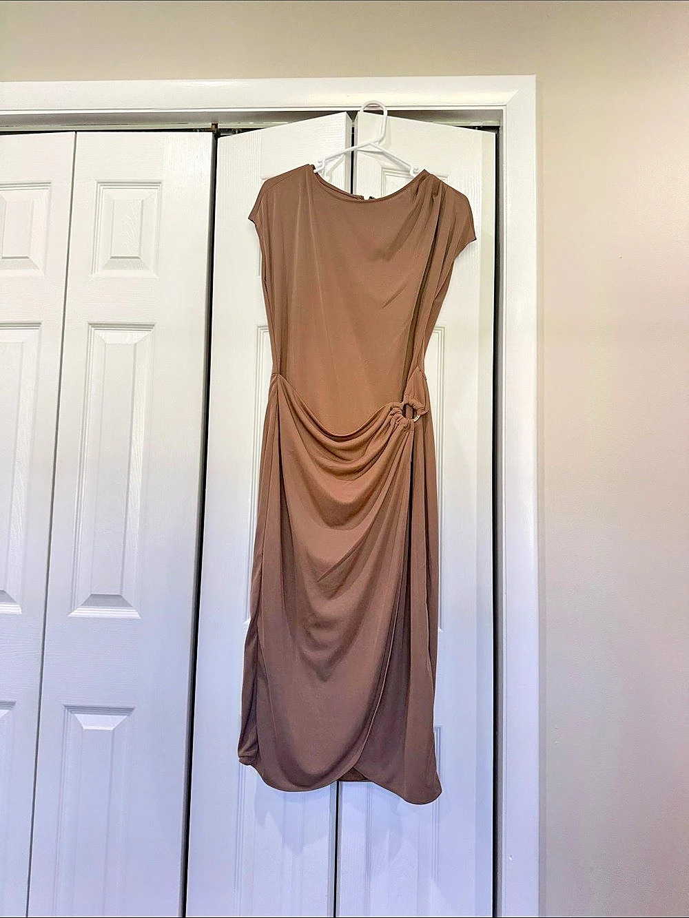 Ralph Lauren Draped Maxi Dress in Brown Size 10 NWT